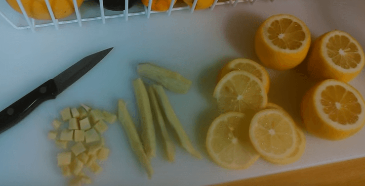 lemons placed on table